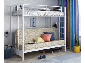 Двухъярусная кровать с диваном Мадлен белая-пифагор в Лесном - lesnoj.magazinmebel.ru | фото
