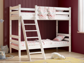 Двухъярусная кровать Соня вариант 10 с наклонной лестницей белая в Лесном - lesnoj.magazinmebel.ru | фото
