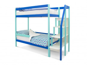 Двухъярусная кровать Svogen с бортиком мятно-синий в Лесном - lesnoj.magazinmebel.ru | фото