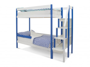 Двухъярусная кровать Svogen с бортиком синий-белый в Лесном - lesnoj.magazinmebel.ru | фото