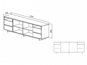 Комодино Moderno-2200 Ф6 в Лесном - lesnoj.magazinmebel.ru | фото - изображение 4