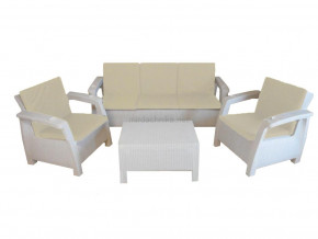 Комплект уличной мебели Yalta Premium Terrace Triple Set белый в Лесном - lesnoj.magazinmebel.ru | фото