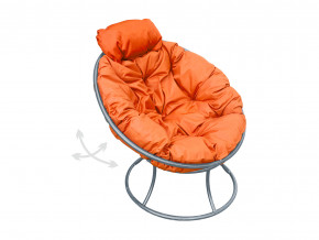 Кресло Папасан мини пружинка без ротанга оранжевая подушка в Лесном - lesnoj.magazinmebel.ru | фото