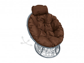 Кресло Папасан мини пружинка с ротангом коричневая подушка в Лесном - lesnoj.magazinmebel.ru | фото