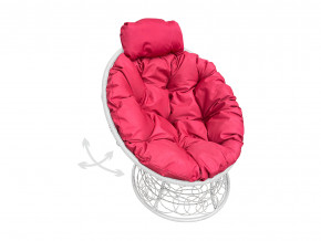 Кресло Папасан мини пружинка с ротангом красная подушка в Лесном - lesnoj.magazinmebel.ru | фото