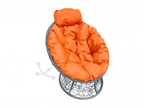 Кресло Папасан мини пружинка с ротангом оранжевая подушка в Лесном - lesnoj.magazinmebel.ru | фото