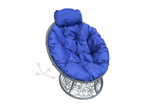 Кресло Папасан мини пружинка с ротангом синяя подушка в Лесном - lesnoj.magazinmebel.ru | фото
