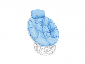 Кресло Папасан мини с ротангом голубая подушка в Лесном - lesnoj.magazinmebel.ru | фото