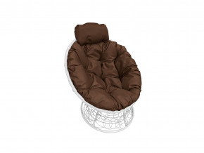 Кресло Папасан мини с ротангом коричневая подушка в Лесном - lesnoj.magazinmebel.ru | фото