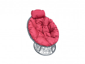 Кресло Папасан мини с ротангом красная подушка в Лесном - lesnoj.magazinmebel.ru | фото