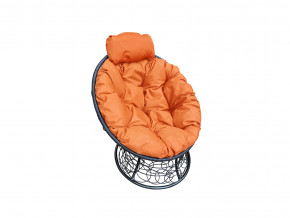 Кресло Папасан мини с ротангом оранжевая подушка в Лесном - lesnoj.magazinmebel.ru | фото