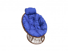 Кресло Папасан мини с ротангом синяя подушка в Лесном - lesnoj.magazinmebel.ru | фото