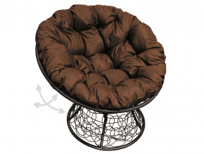 Кресло Папасан пружинка с ротангом коричневая подушка в Лесном - lesnoj.magazinmebel.ru | фото