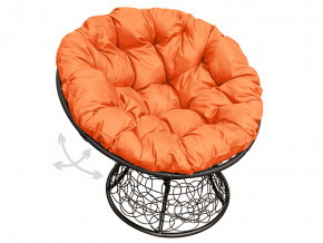 Кресло Папасан пружинка с ротангом оранжевая подушка в Лесном - lesnoj.magazinmebel.ru | фото