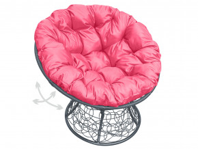 Кресло Папасан пружинка с ротангом розовая подушка в Лесном - lesnoj.magazinmebel.ru | фото