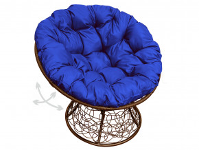 Кресло Папасан пружинка с ротангом синяя подушка в Лесном - lesnoj.magazinmebel.ru | фото