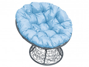 Кресло Папасан с ротангом голубая подушка в Лесном - lesnoj.magazinmebel.ru | фото