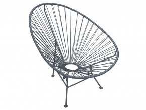 Кресло Ракушка с ротангом серый в Лесном - lesnoj.magazinmebel.ru | фото - изображение 1