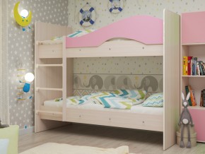 Кровать 2-х ярусная Мая на латофлексах розовая в Лесном - lesnoj.magazinmebel.ru | фото