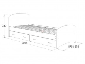Кровать-6 одинарная с 2-мя ящиками 900*2000 млечный дуб в Лесном - lesnoj.magazinmebel.ru | фото - изображение 2