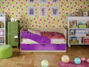 Кровать Бабочки 1600 Фиолетовый металлик в Лесном - lesnoj.magazinmebel.ru | фото
