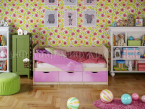 Кровать Бабочки 1600 Сиреневый металлик в Лесном - lesnoj.magazinmebel.ru | фото