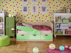 Кровать Бабочки 1800 Салатовый металлик в Лесном - lesnoj.magazinmebel.ru | фото