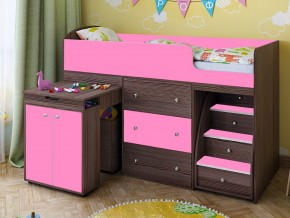 Кровать чердак Малыш 80х180 бодега-розовый в Лесном - lesnoj.magazinmebel.ru | фото