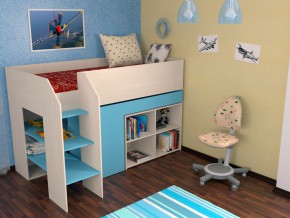 Кровать чердак Теремок 2 Голубой в Лесном - lesnoj.magazinmebel.ru | фото