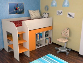 Кровать чердак Теремок 2 Оранжевый в Лесном - lesnoj.magazinmebel.ru | фото
