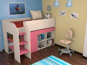 Кровать чердак Теремок 2 Розовый в Лесном - lesnoj.magazinmebel.ru | фото