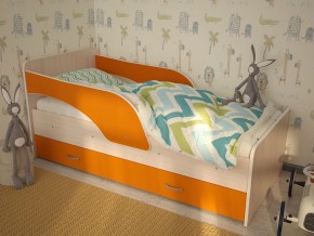 Кровать детская Максимка млечный дуб-оранж в Лесном - lesnoj.magazinmebel.ru | фото