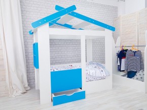 Кровать детская Теремок с ящиком лазурь в Лесном - lesnoj.magazinmebel.ru | фото - изображение 1