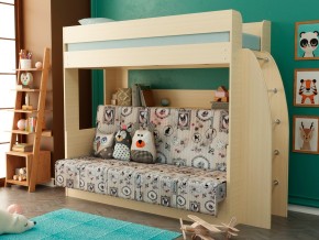 Кровать-диван двухярусная Омега 17 млечный дуб в Лесном - lesnoj.magazinmebel.ru | фото