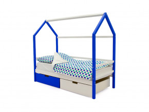 Кровать-домик Svogen с ящиками сине-белый в Лесном - lesnoj.magazinmebel.ru | фото