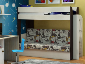 Кровать двухъярусная Карамель 75 венге ткань биг бен в Лесном - lesnoj.magazinmebel.ru | фото
