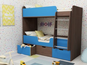 Кровать двухъярусная Малыш двойняшка бодега-голубой в Лесном - lesnoj.magazinmebel.ru | фото