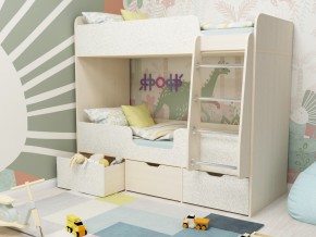 Кровать двухъярусная Малыш двойняшка дуб молочный-феритейл в Лесном - lesnoj.magazinmebel.ru | фото