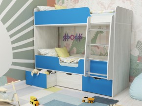 Кровать двухъярусная Малыш двойняшка винтерберг-голубой в Лесном - lesnoj.magazinmebel.ru | фото