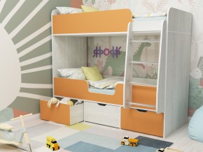 Кровать двухъярусная Малыш двойняшка винтерберг-оранжевый в Лесном - lesnoj.magazinmebel.ru | фото