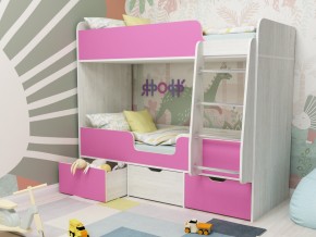 Кровать двухъярусная Малыш двойняшка винтерберг-розовый в Лесном - lesnoj.magazinmebel.ru | фото