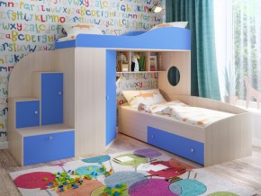 Кровать Кадет 2 Дуб молочный-голубой в Лесном - lesnoj.magazinmebel.ru | фото