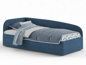 Кровать мягкая Денди на латах рогожка синяя в Лесном - lesnoj.magazinmebel.ru | фото