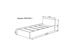 Кровать Мори КРМ 900.1 графит в Лесном - lesnoj.magazinmebel.ru | фото - изображение 2
