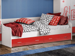 Кровать с ящиками Вега Алфавит Красный в Лесном - lesnoj.magazinmebel.ru | фото