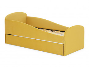 Кровать с ящиком Letmo горчичный (велюр) в Лесном - lesnoj.magazinmebel.ru | фото