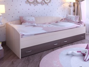 Кровать с выкатными ящиками Дуб молочный-Бодего в Лесном - lesnoj.magazinmebel.ru | фото