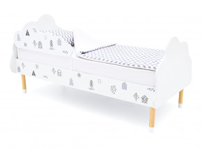 Кровать Stumpa Облако с бортиком рисунок Домики в Лесном - lesnoj.magazinmebel.ru | фото