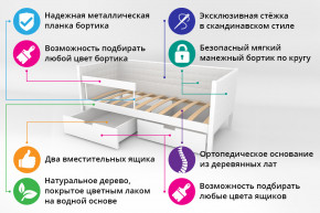 Кровать-тахта Svogen мягкая с ящиками и бортиком с фото белый/барашки в Лесном - lesnoj.magazinmebel.ru | фото - изображение 2