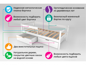 Кровать-тахта Svogen с ящиками и бортиком бежевый-белый в Лесном - lesnoj.magazinmebel.ru | фото - изображение 4